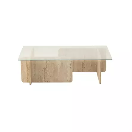 Soffbord Hanah Home Escape Travertin Glas Spånskiva 105x30x65 cm - Soffbord - 8684283059201 - 1