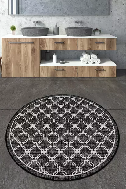 Badrumsmatta Mijölnir Flerfärgad 100% Polyester Antibakteriell Halkfri Maskintvättbar 100 cm - Badrumsmattor och våtrumsmattor - 8683342205481 - 2