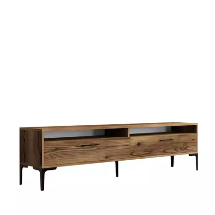 TV-bänk Hanah Home Istanbul 2 Valnöt Spånskiva 180x35x47 cm - TV-bänkar - 8684282191131 - 1