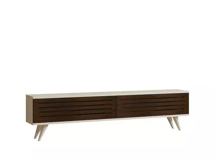 TV-bänk Hanah Home Hill Valnöt Vit Spånskiva 160x40x25 cm - TV-bänkar - 8681875147001 - 1
