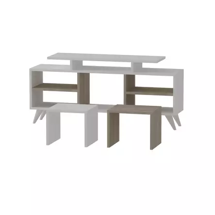 TV-bänk Hanah Home Kutay Vit Spånskiva 120x56,9x29,5 cm - TV-bänkar - 8681181979341 - 1