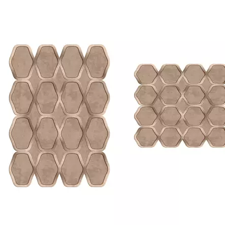 Badrumsmatta Set Mijölnir Krämvit 100% Polyester Halkfri Antibakteriell Maskintvättbar 50x60 cm & 60x100 cm - Badrumsmattor och våtrumsmattor - 8682870989931 - 1