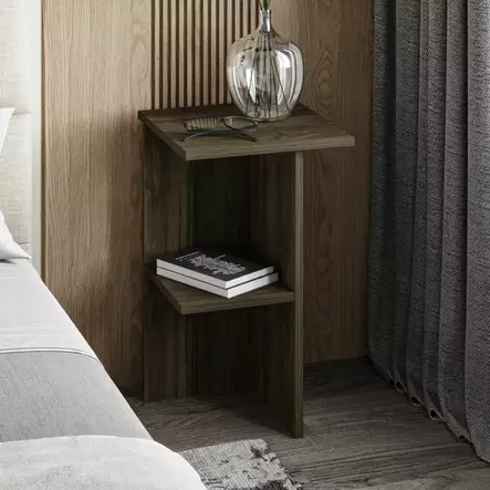 Sängbord Hanah Home Leray Valnöt Spånskiva 36x60x36 cm - Nattduksbord - 8684283735181 - 2