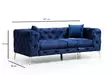 2-sits soffa Atelier del Sofa Como Marinblå Polyester 197x90x70 cm - Soffor - 8683342529051 - 8