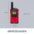 Walkie-Talkie Set | 2 handenheter | Upp till 7 km | Frekvenskanaler: 8 | PTT / VOX | 24 h standby | Headsetutgång | Inbyggd ficklampa | Röd - Walkie-talkies och megafoner - 8712412593651 - 55
