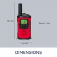 Walkie-Talkie Set | 2 handenheter | Upp till 7 km | Frekvenskanaler: 8 | PTT / VOX | 24 h standby | Headsetutgång | Inbyggd ficklampa | Röd - Walkie-talkies och megafoner - 8712412593651 - 57