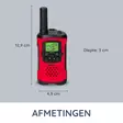 Walkie-Talkie Set | 2 handenheter | Upp till 7 km | Frekvenskanaler: 8 | PTT / VOX | 24 h standby | Headsetutgång | Inbyggd ficklampa | Röd - Walkie-talkies och megafoner - 8712412593651 - 58