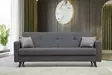3-sits bäddsoffa Atelier del Sofa Polya Mörkgrå Tyg 205x75x86 cm - Bäddsoffor - 8683742755531 - 2