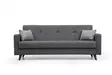 3-sits bäddsoffa Atelier del Sofa Polya Mörkgrå Tyg 205x75x86 cm - Bäddsoffor - 8683742755531 - 1