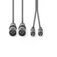 Balanserad ljudkabel | 2x XLR 3-Pin Hane | 2x RCA Hane | Nickelplaterad | 3.00 m | Rund | PVC | Mörkgrå | Kartonghylsa - Ljudkablar - 5412810295791 - 10