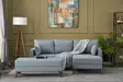 Hörnbäddsoffa Atelier del Sofa Bella Blå Polyester 205x140x85 cm - Soffor - 8682870763241 - 1