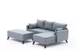 Hörnbäddsoffa Atelier del Sofa Bella Blå Polyester 205x140x85 cm - Soffor - 8682870763241 - 8