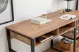 Skrivbord Hanah Home Emro Valnöt Spånskiva 150x75,8x58,4 cm - Skrivbord - 8682870049871 - 3