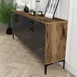 Konsolbord Hanah Home Kiev Valnöt Svart Spånskiva 180x78x35 cm - Byråer och skåp - 8683342460941 - 4