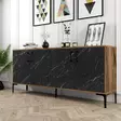 Konsolbord Hanah Home Kiev Valnöt Svart Spånskiva 180x78x35 cm - Byråer och skåp - 8683342460941 - 3
