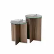 Nestingbord Hanah Home Lily Valnöt Härdat Glas Spånskiva 40x45 40x50 cm - Bord - 8683342979191 - 8