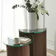 Nestingbord Hanah Home Lily Valnöt Härdat Glas Spånskiva 40x45 40x50 cm - Bord - 8683342979191 - 5