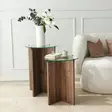Nestingbord Hanah Home Lily Valnöt Härdat Glas Spånskiva 40x45 40x50 cm - Bord - 8683342979191 - 1
