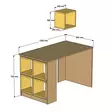 Skrivbord Hanah Home Box Valnöt Vit Spånskiva 120x75x65 cm - Skrivbord - 8681875184181 - 5