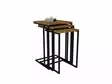 Nestingbord Hanah Home Pino Valnöt Svart Spånskiva 40x60x40 38x56x34 38x52x28 cm - Sidobord och extrabord - 8681875683431 - 2