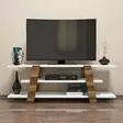 TV-bänk Hanah Home Flower Valnöt Vit Spånskiva 120x42x33,6 cm - TV-bänkar - 8681875184631 - 2