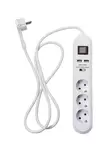 Jatkojohto kytkimell=C3=A4 -2-USB 3-osainen - Inomhusförlängningssladdar - 6435200259431 - 1