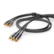 Komposit videokabel | 3x RCA Hane | 3x RCA Hane | Guldplaterad | 480p | 2.00 m | Rund | Bomull | Antracit / Grått Med Metall | Kartong med täckt fönster - Dator och nätverk - 5412810318841 - 11