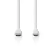 Lightning Kabel | USB 2.0 | Apple Lightning, 8-stifts | USB-C Hane | 480 Mbps | Nickelplaterad | 1.50 m | Rund | Silikon | Vit | Låda - Nedis produkter - 5412810417971 - 10