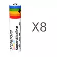AAA-Batteri 8-pack Polaroid - Alkaliska batterier - 6438168100661 - 1