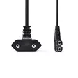 Strömkabel | Euro Man | IEC-320-C7 | Vinklat | Vinklat vänster | Nickelplaterad | 3.00 m | Rund | PVC | Svart | Låda - Strömkablar och kontakter - 5412810416691 - 10