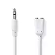 Stereoljudkabel | 3.5 mm Hane | 2x 3.5 mm, Hona | Nickelplaterad | 0.20 m | Rund | Vit | Kuvert - Ljudkablar - 5412810280971 - 1