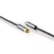 Subwoofer Kabel | RCA Hane | RCA Hane | Guldplaterad | 5.00 m | Rund | 4.5 mm | Antracit / Grått Med Metall | Lock - Ljudkablar - 5412810318711 - 40