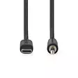 USB-C Adapter | USB 2.0 | USB-C Hane | 3.5 mm Hane | 1.00 m | Rund | Nickelplaterad | PVC | Svart | Låda - Dator och nätverk - 5412810406791 - 10