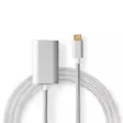 USB-C Adapter | USB 3.2 Gen 1 | USB-C Hane | HDMI Utgång | 4K@60Hz | Power delivery | 2.00 m | Rund | Guldplaterad | Flätad / Nylon | Silver | Kartong med täckt fönster - Dator och nätverk - 5412810331741 - 1