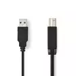 USB-kabel | USB 2.0 | USB-A Hane | USB-B Hane | 480 Mbps | Nickelplaterad | 3.00 m | Rund | PVC | Svart | Låda - Dator och nätverk - 5412810288861 - 1