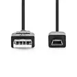 USB-kabel | USB 2.0 | USB-A Hane | USB Mini-B 5 pin Hane | 480 Mbps | Nickelplaterad | 3.00 m | Rund | PVC | Svart | Label - Dator och nätverk - 5412810421541 - 10