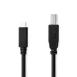 USB-kabel | USB 2.0 | USB-C Hane | USB-B Hane | 480 Mbps | Nickelplaterad | 2.00 m | Rund | PVC | Svart | Låda - Dator och nätverk - 5412810336111 - 1
