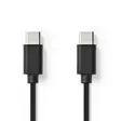 USB-kabel | USB 2.0 | USB-C Hane | USB-C Hane | 60 W | 480 Mbps | Nickelplaterad | 1.00 m | Rund | PVC | Svart | Låda - Dator och nätverk - 5412810288991 - 1