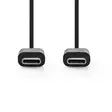 USB-kabel | USB 2.0 | USB-C Hane | USB-C Hane | 60 W | 480 Mbps | Nickelplaterad | 1.00 m | Rund | PVC | Svart | Låda - Dator och nätverk - 5412810288991 - 10