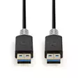 USB-kabel | USB 3.2 Gen 1 | USB-A Hane | USB-A Hane | 5 Gbps | Guldplaterad | 2.00 m | Rund | PVC | Antracit | Låda - Dator och nätverk - 5412810263561 - 10