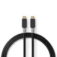 USB-kabel | USB 3.2 Gen 2x2 | USB-C Hane | USB-C Hane | 100 W | 4K@60Hz | 20 Gbps | Guldplaterad | 2.00 m | Rund | PVC | Antracit | Låda - Dator och nätverk - 5412810332991 - 1