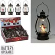 Julig LED-lykta med gyllene metallfinish och varmt ljus, batteridriven dekoration - LED-ljus och lyktor - 8720573716611 - 1