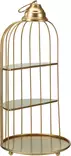 Dekorativ gyllene metallbur 42?cm – elegant inredningselement för växter, ljus och dekorationer - Dekorationer, prydnadsföremål - 8721037591911 - 1