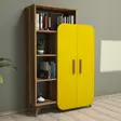 Bokhylla Hanah Home Walnut Yellow Valnöt Spånskiva 90x132x32 cm - Bokhyllor - 8681875184051 - 2