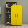 Bokhylla Hanah Home Walnut Yellow Valnöt Spånskiva 90x132x32 cm - Bokhyllor - 8681875184051 - 4