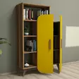 Bokhylla Hanah Home Walnut Yellow Valnöt Spånskiva 90x132x32 cm - Bokhyllor - 8681875184051 - 3