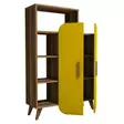 Bokhylla Hanah Home Walnut Yellow Valnöt Spånskiva 90x132x32 cm - Bokhyllor - 8681875184051 - 1