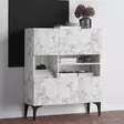 Konsolbord Hanah Home Krista Carrara Marmormönster Spånskiva 100x35x125 cm - Byråer och skåp - 8684282984771 - 2