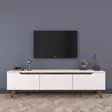 TV-bänk Hanah Home D1 794 Vit Valnöt Spånskiva 180x48,6x35 cm - TV-bänkar - 8681875460971 - 3