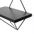Dekorativ metallvägghylla, svart, 30 cm x 14 cm x 30 cm, hållbar, lätt att montera - Hylla och klädhängare - 8682870776821 - 4